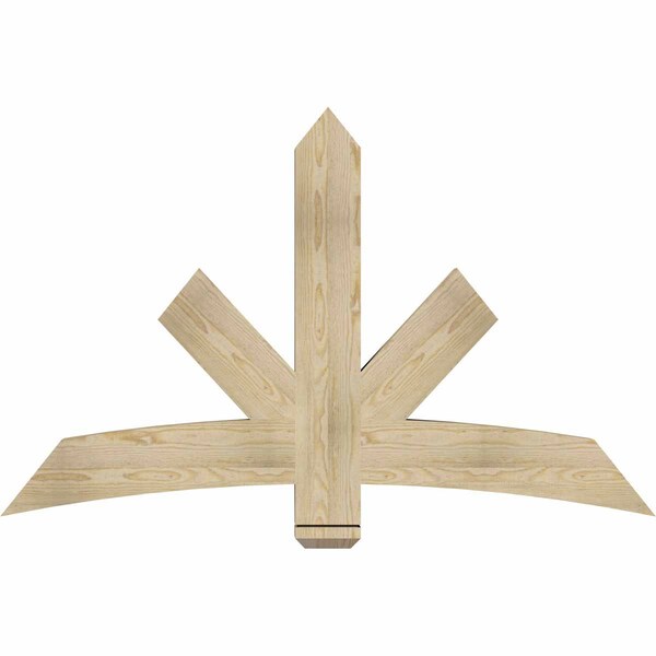 Ekena Millwork Alberta Rough Sawn Timber Gable Bracket, Douglas Fir, 60"W x 38"H x 4"D x 6"F, 15/12 Pitch GBW060X38X0406ALB00RDF - main
